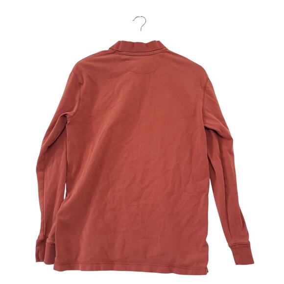 Mens Sonoma Life Style Rust Long Sleeve Polo Shirt Size M Cotton Normcore Casual - Picture 4 of 7